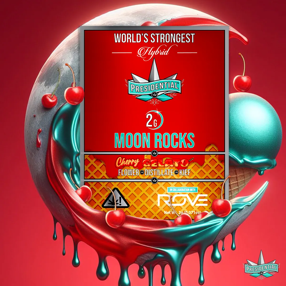 Presidential Cherry Gelato Moon Rocks package artwork