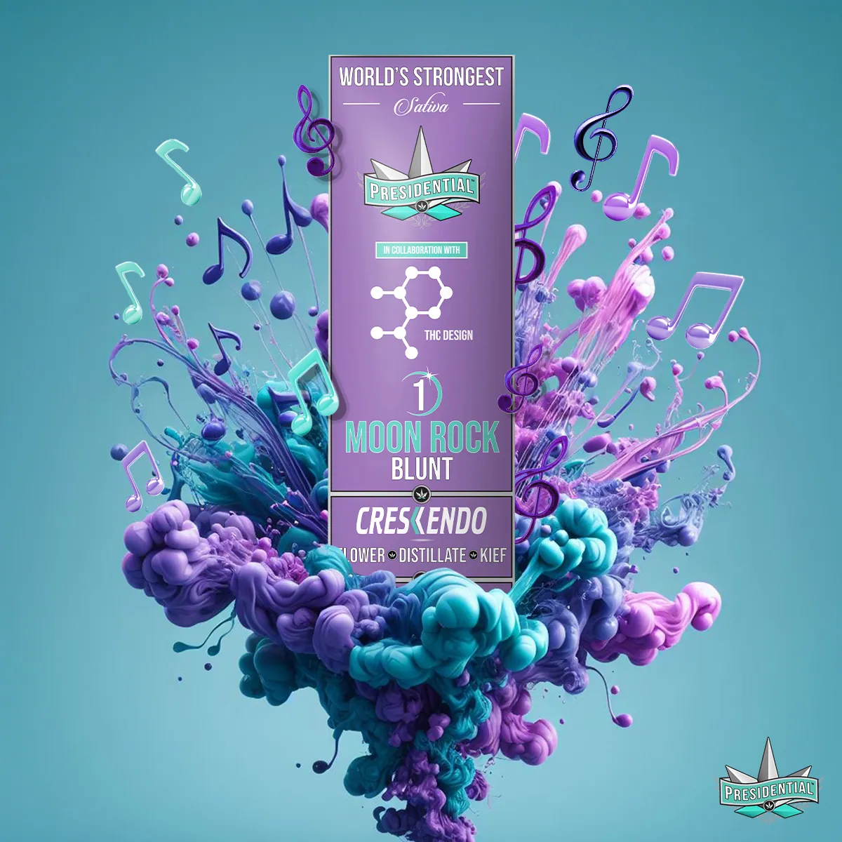 Presidential Crescendo blunt package artwork
