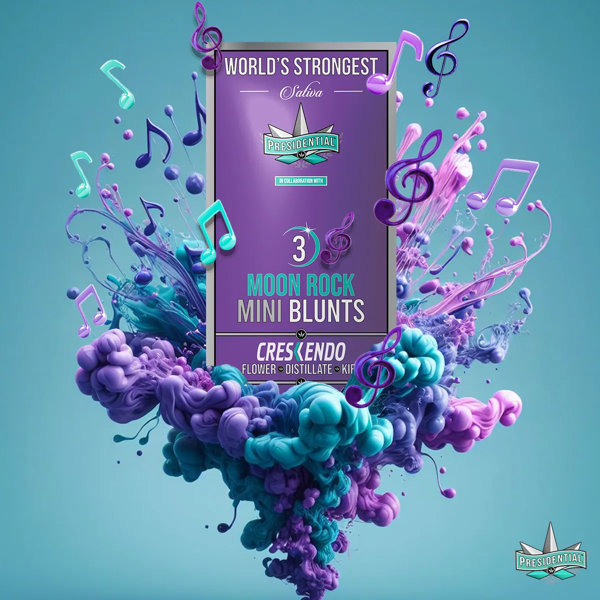 Presidential Crescendo mini blunt package artwork