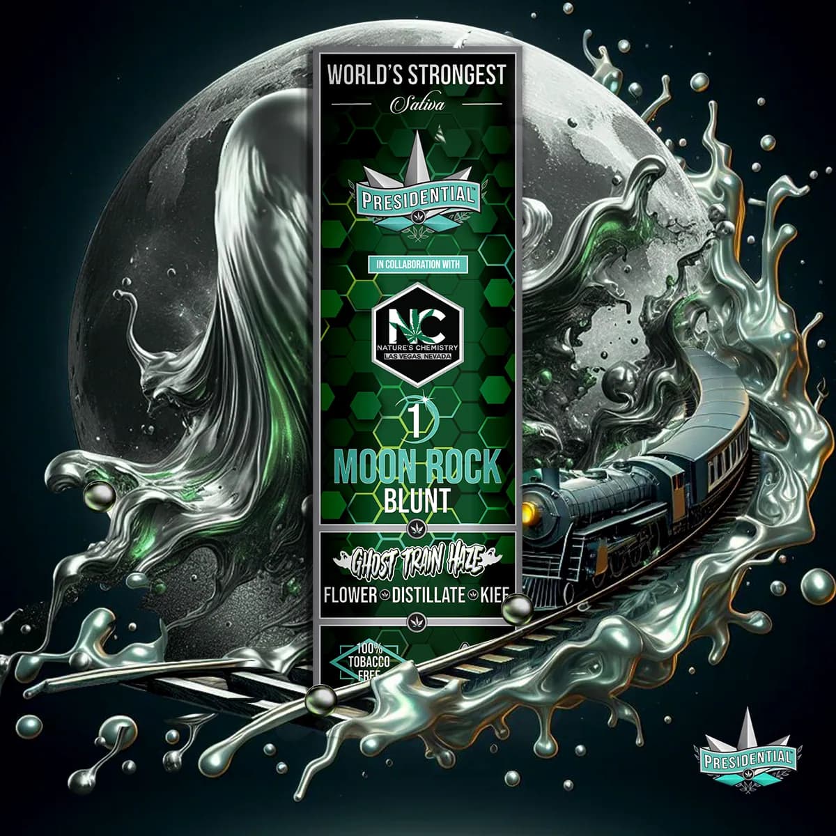Presidential Ghost Train Haze blunt package artwork