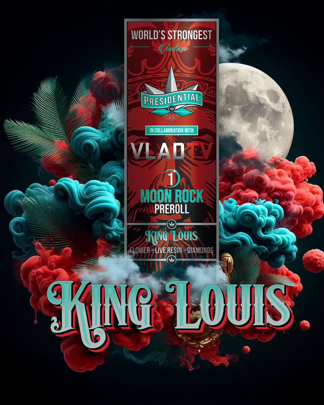 Presidential King Louis infused pre-roll package artwork