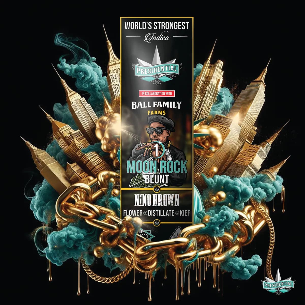 Presidential Nino Brown blunt package artwork
