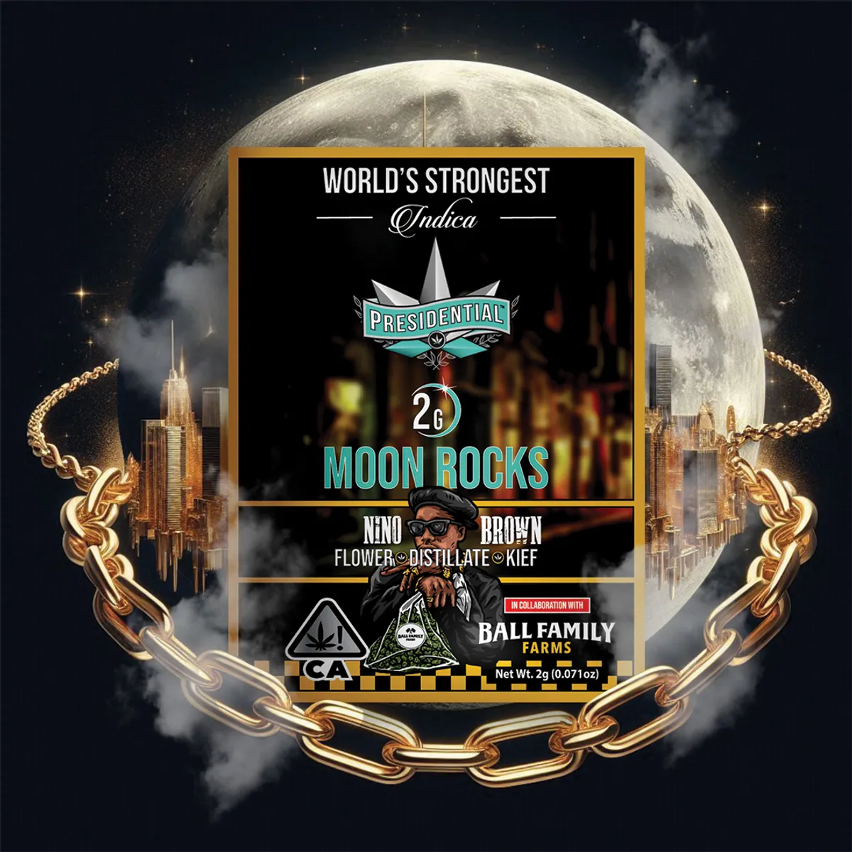 Presidential Nino Brown Moon Rocks package artwork