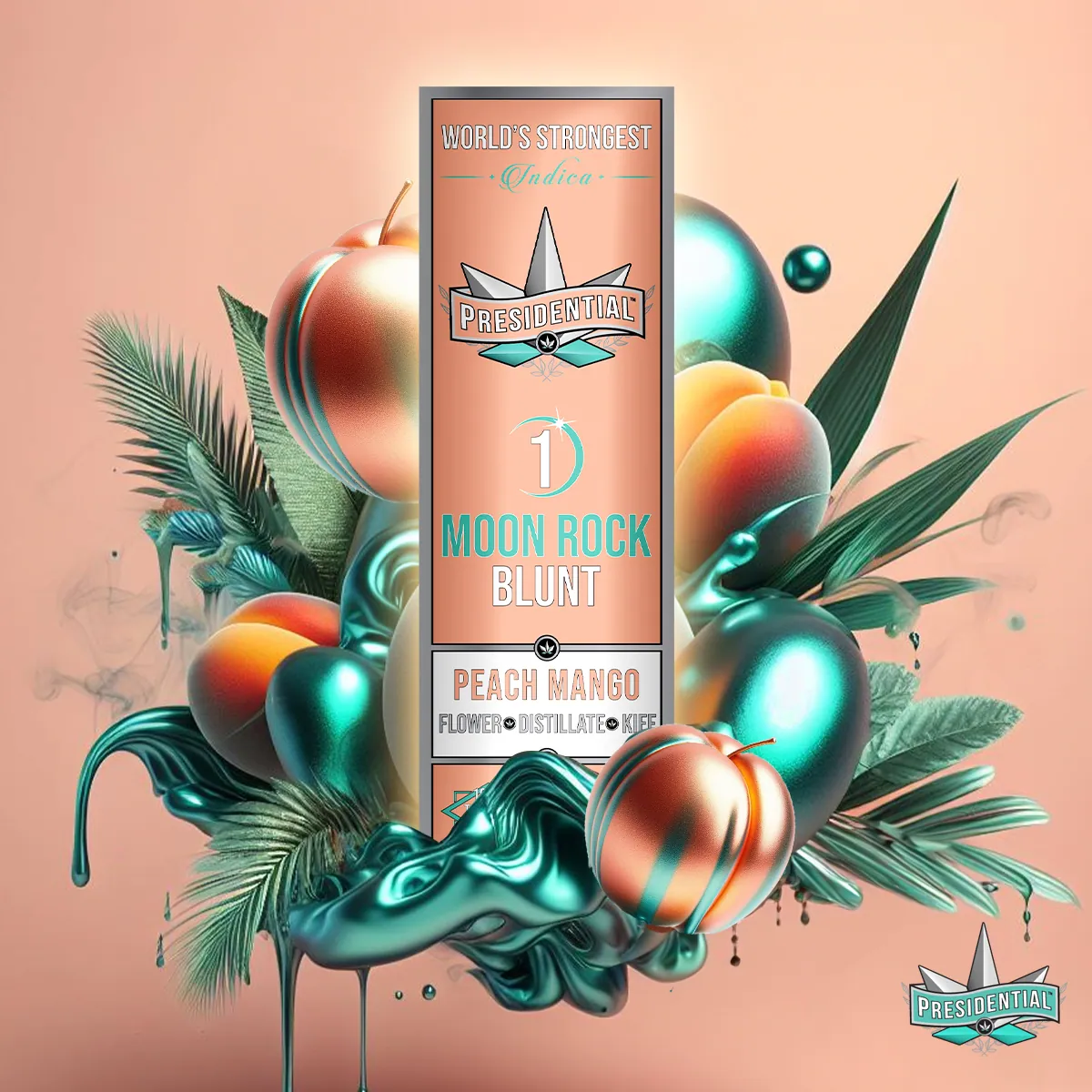 Presidential Peach Mango blunt package artwork