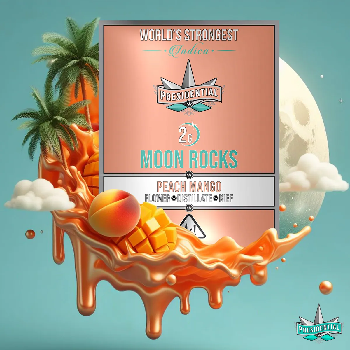 Presidential Peach Mango Moon Rocks package artwork