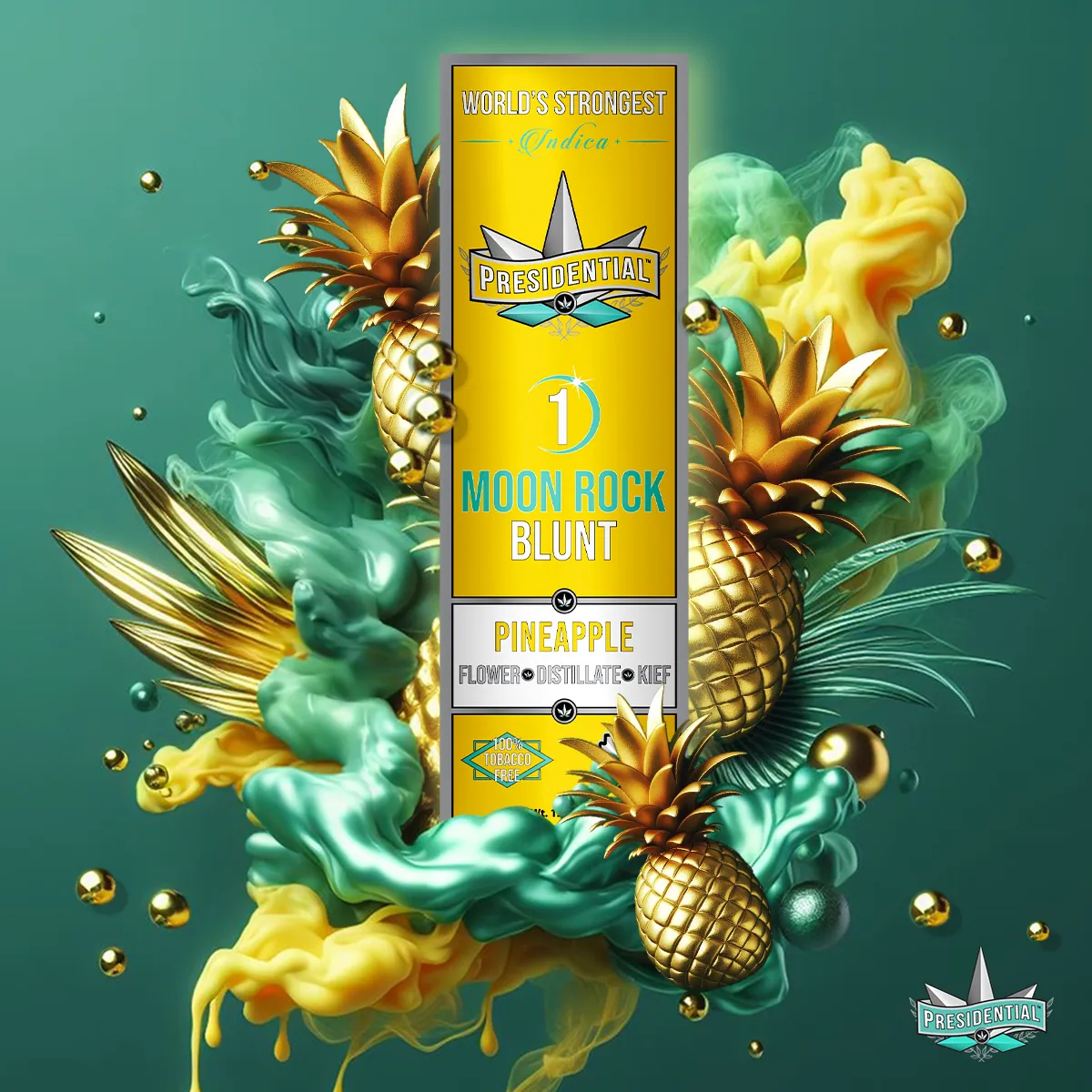 Presidential Pineapple blunt package artwork