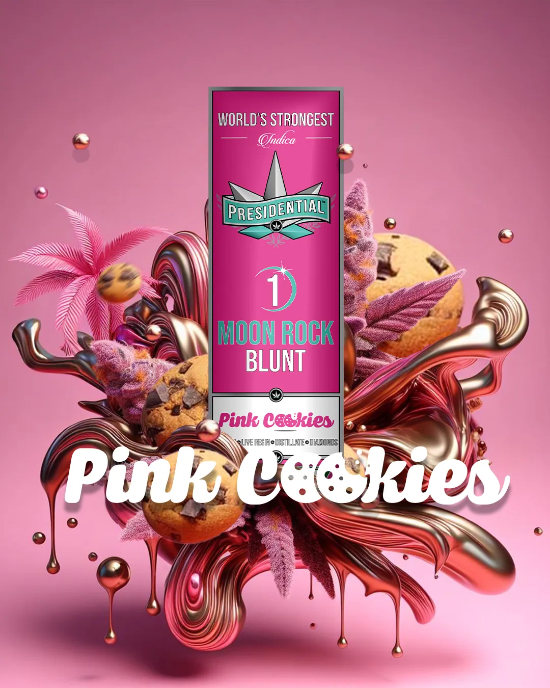 Presidential Pink Cookie blunt package artwork