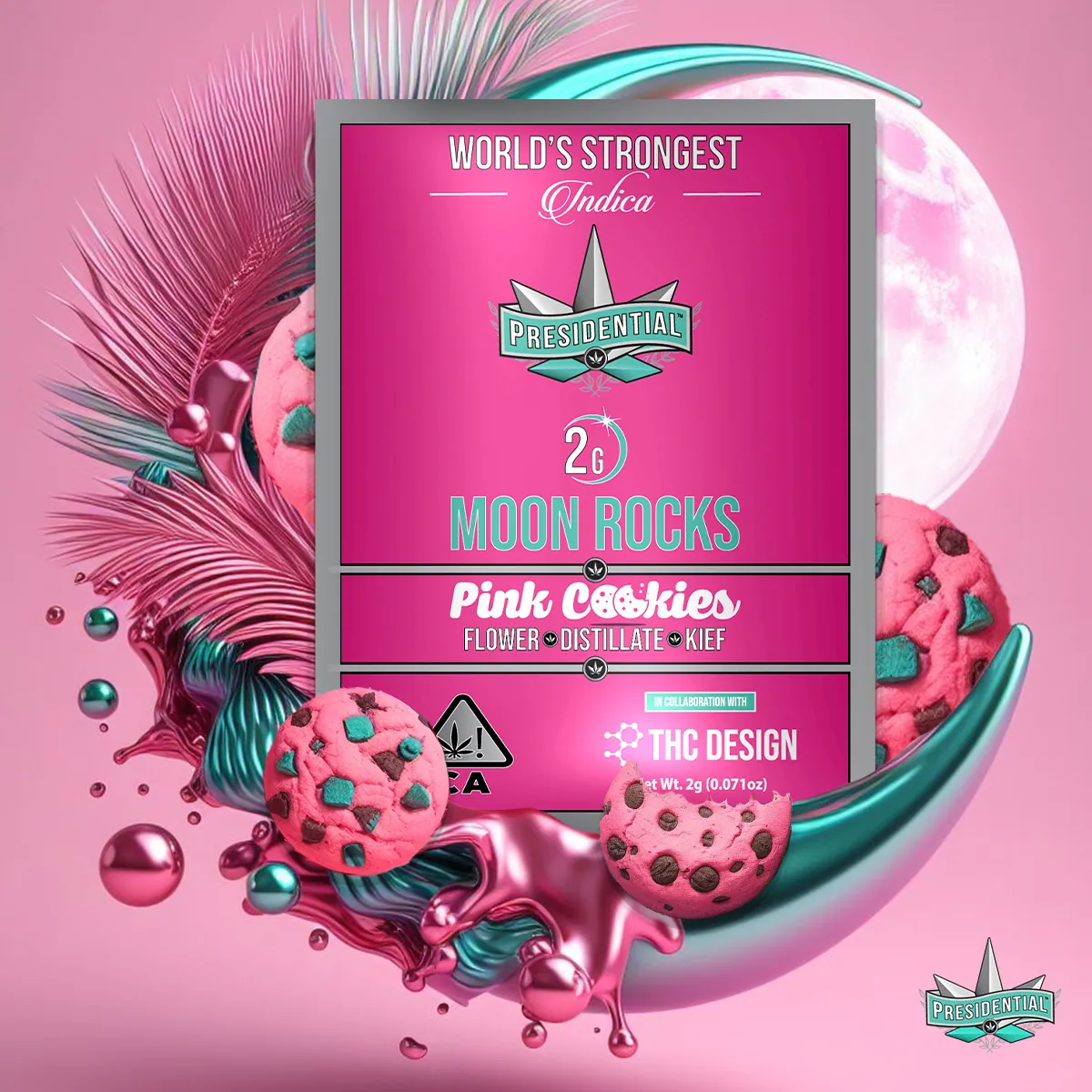 Presidential Pink Cookie Moon Rocks package artwork