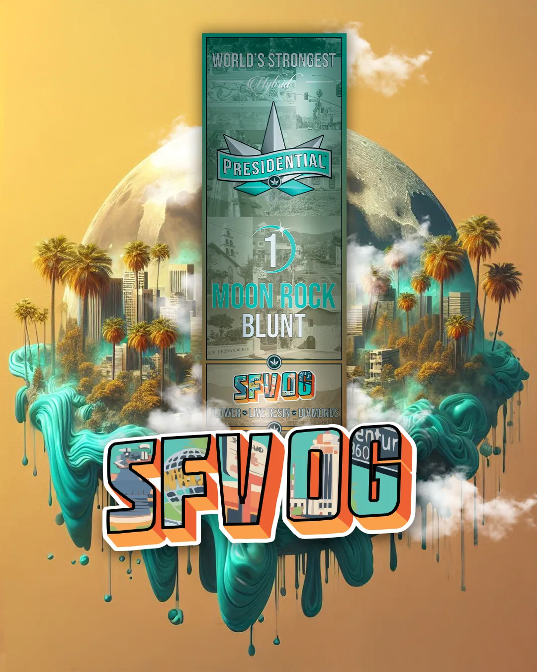 Presidential SFV OG blunt package artwork