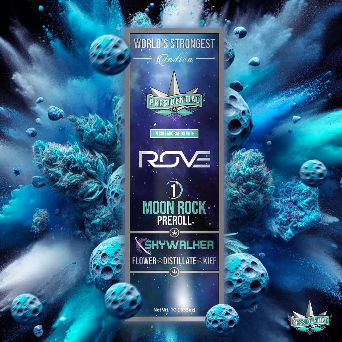 Presidential Skywalker infused pre-roll package artwork
