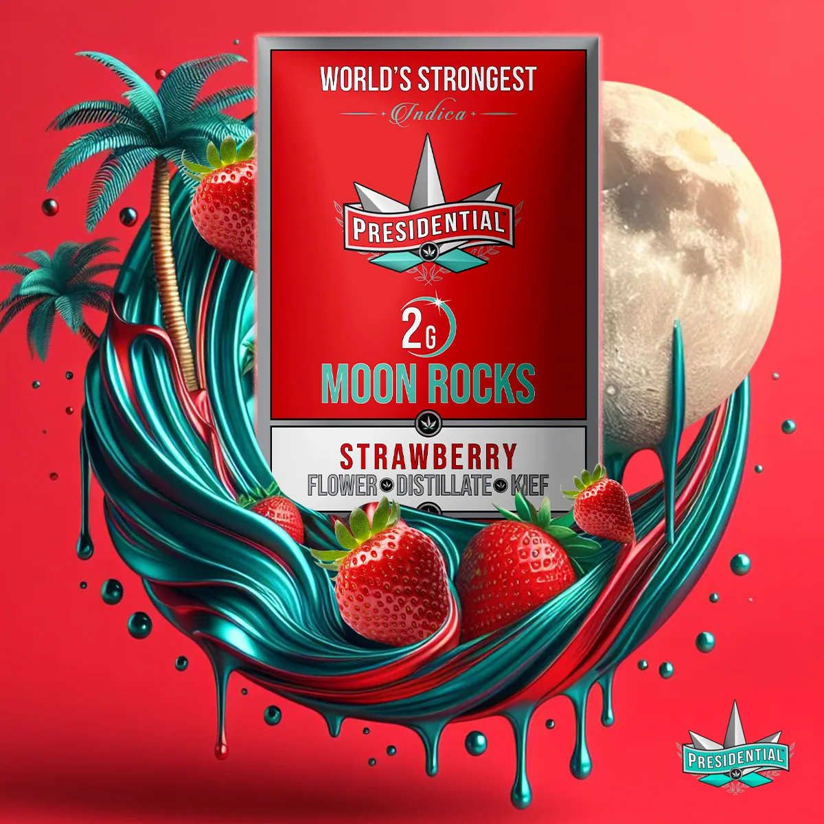 Presidential Strawberry Moon Rocks package artwork