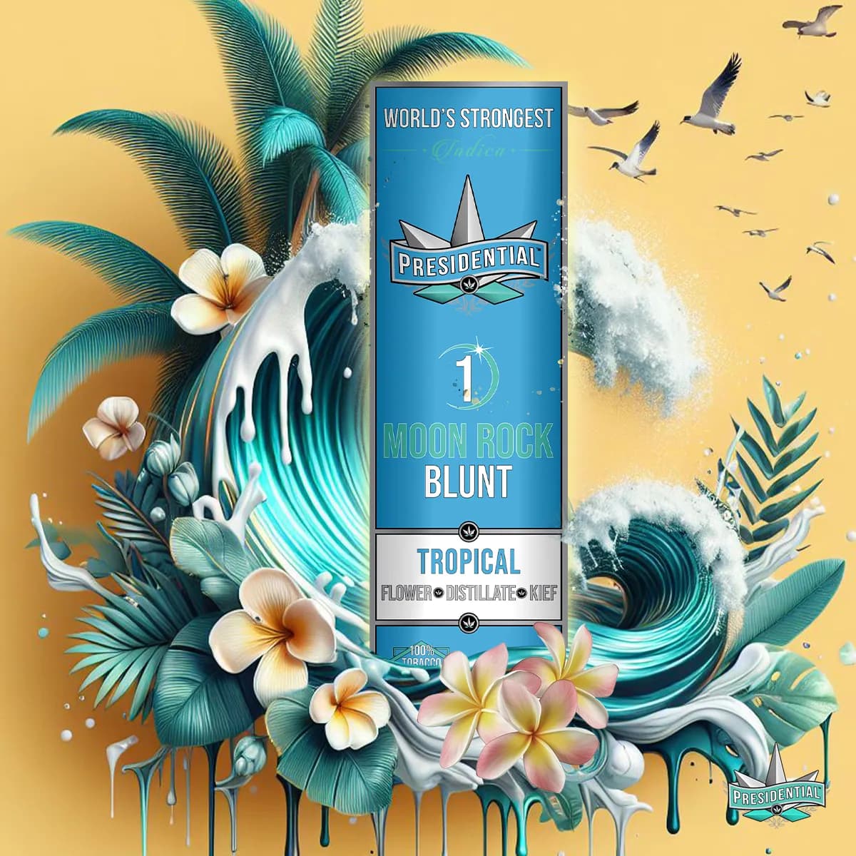 Presidential Tropical blunt package artwork