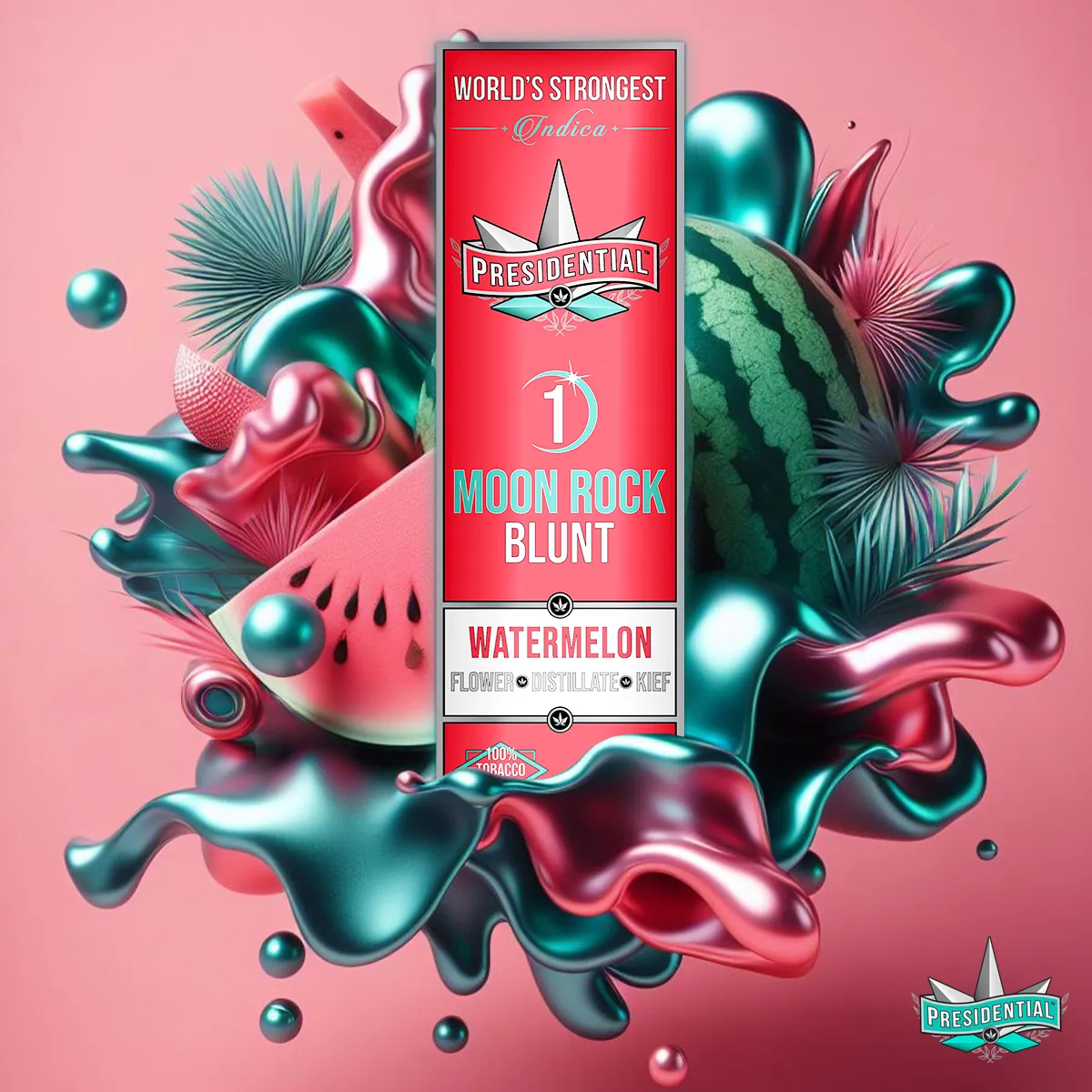 Presidential Watermelon blunt package artwork