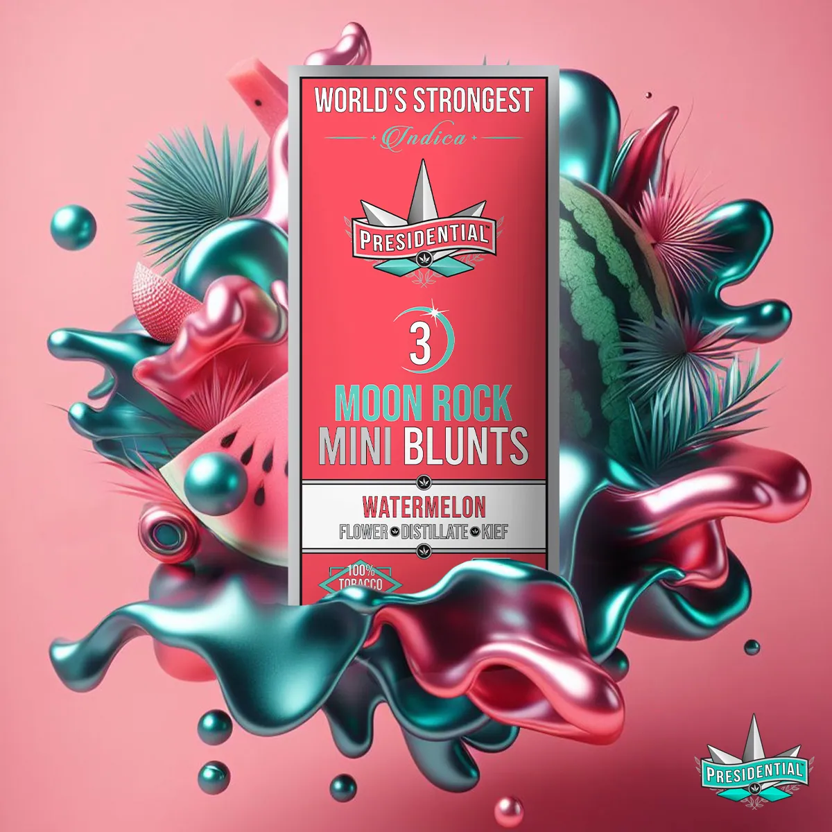 Presidential Watermelon mini blunt package artwork