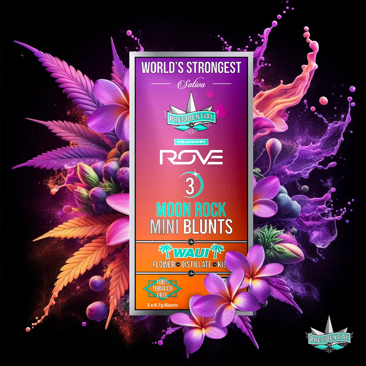 Presidential Waui mini blunt package artwork
