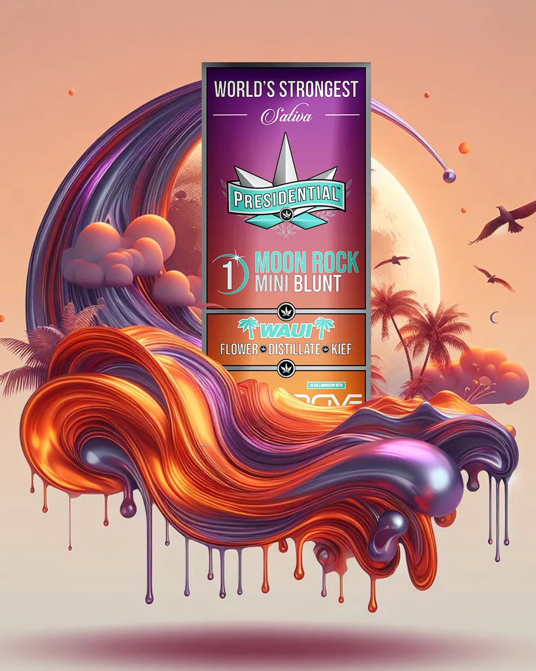 Presidential Waui single mini blunt package artwork alternate artwork 2