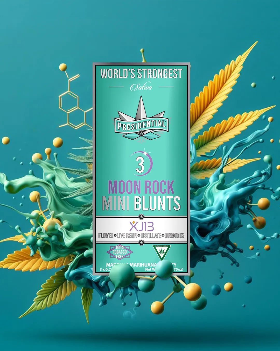 Presidential XJ-13 mini blunt package artwork